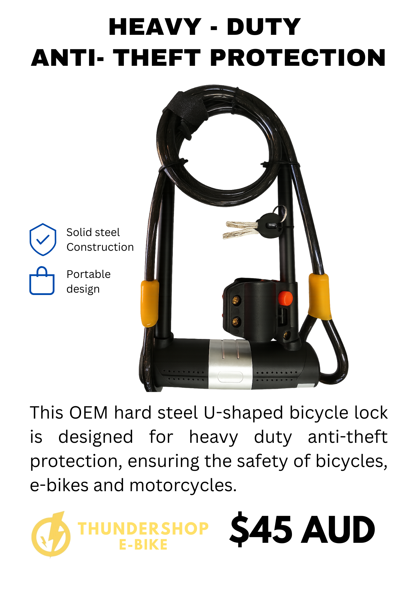 Bike, Motorbike U-Lock